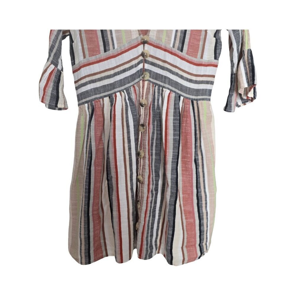 Women's - Lulus Cabana Striped Button Front Dress, Size Medium - Picture 4 of 11